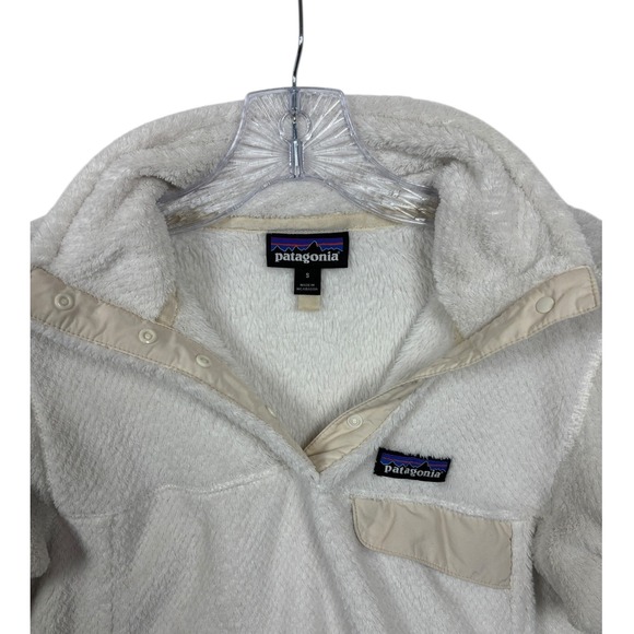 Patagonia Womens Snap-T Pullover Fleece Top Sweater Polartec Thermal Pro Cream S - Picture 3 of 9